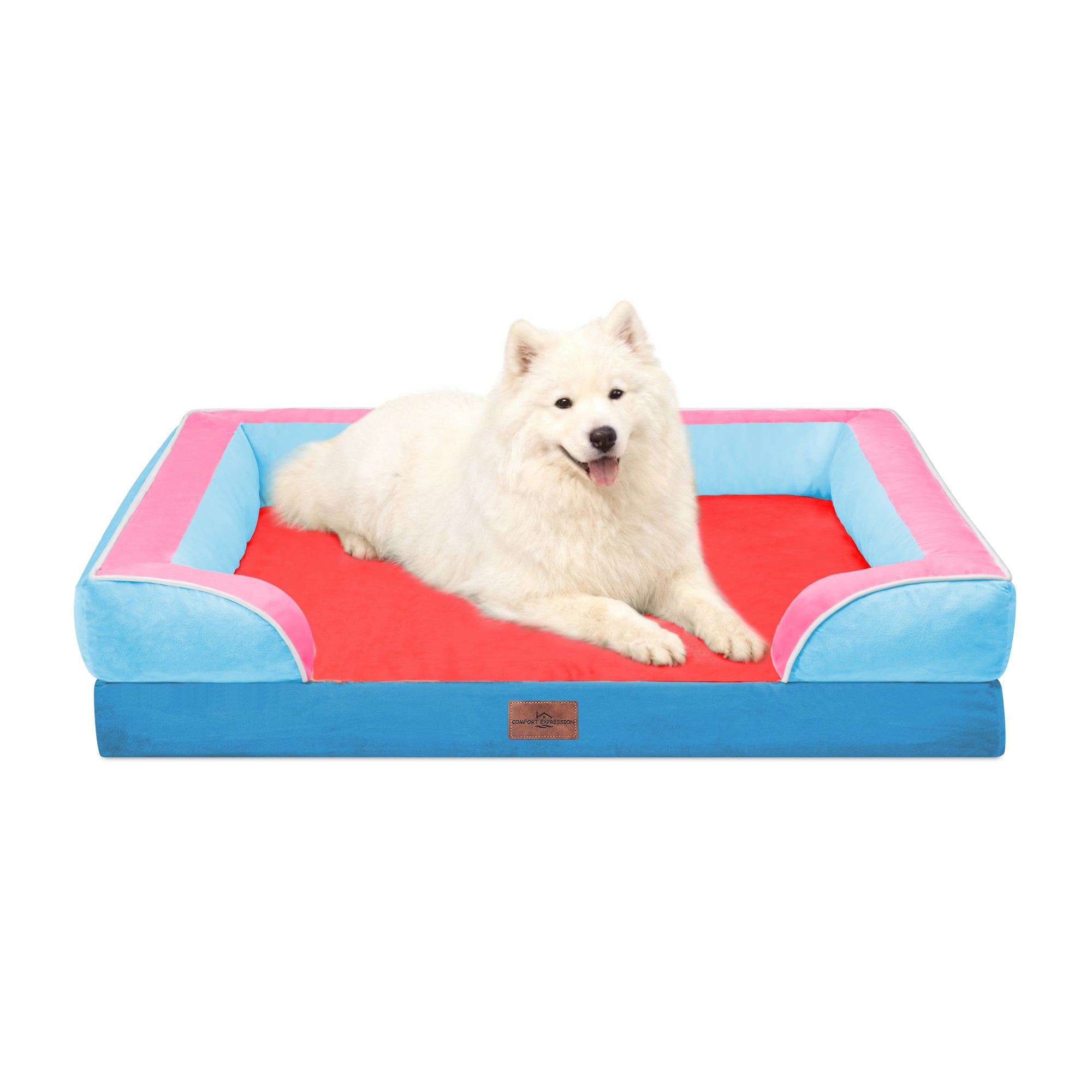 Atlanta - World Cup Host City Theme Orthopedic Dog Bed for Large Dogs – Waterproof Egg Crate Foam Pet Bed with Bolsters, Washable Cover & Non-Slip Bottom