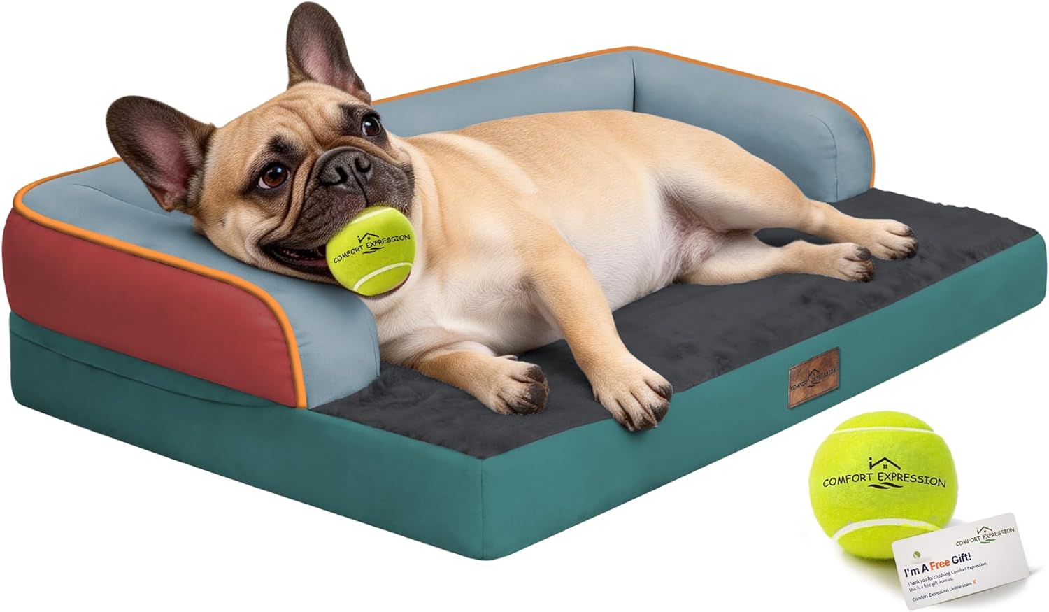 Comfort Expression Memory Foam Dog Bed - Washable Pet Bed for Big Dog Waterproof Orthopedic Dog Beds with Removable Cover ,Non-Slip Pet Couch Sofa- 36 x 27