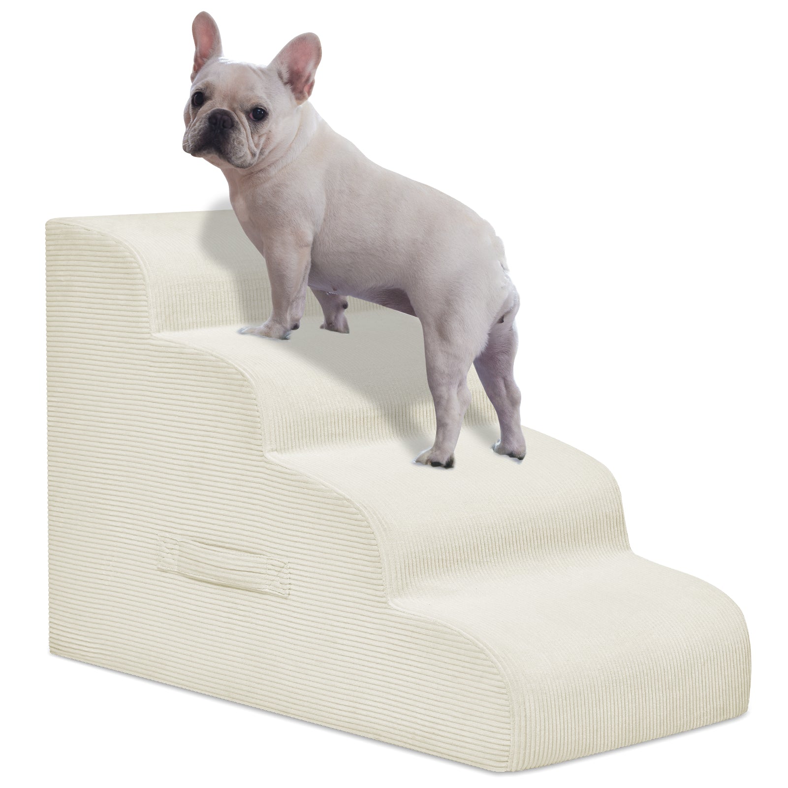 Dog Stairs for Small Dogs and Cats, 20" H 4 Steps Dog Ramp for High Beds, Couch, Sofa, Waterproof Pet Stairs with Removable Washable Cover, Non-Slip Sturdy Pet Steps
