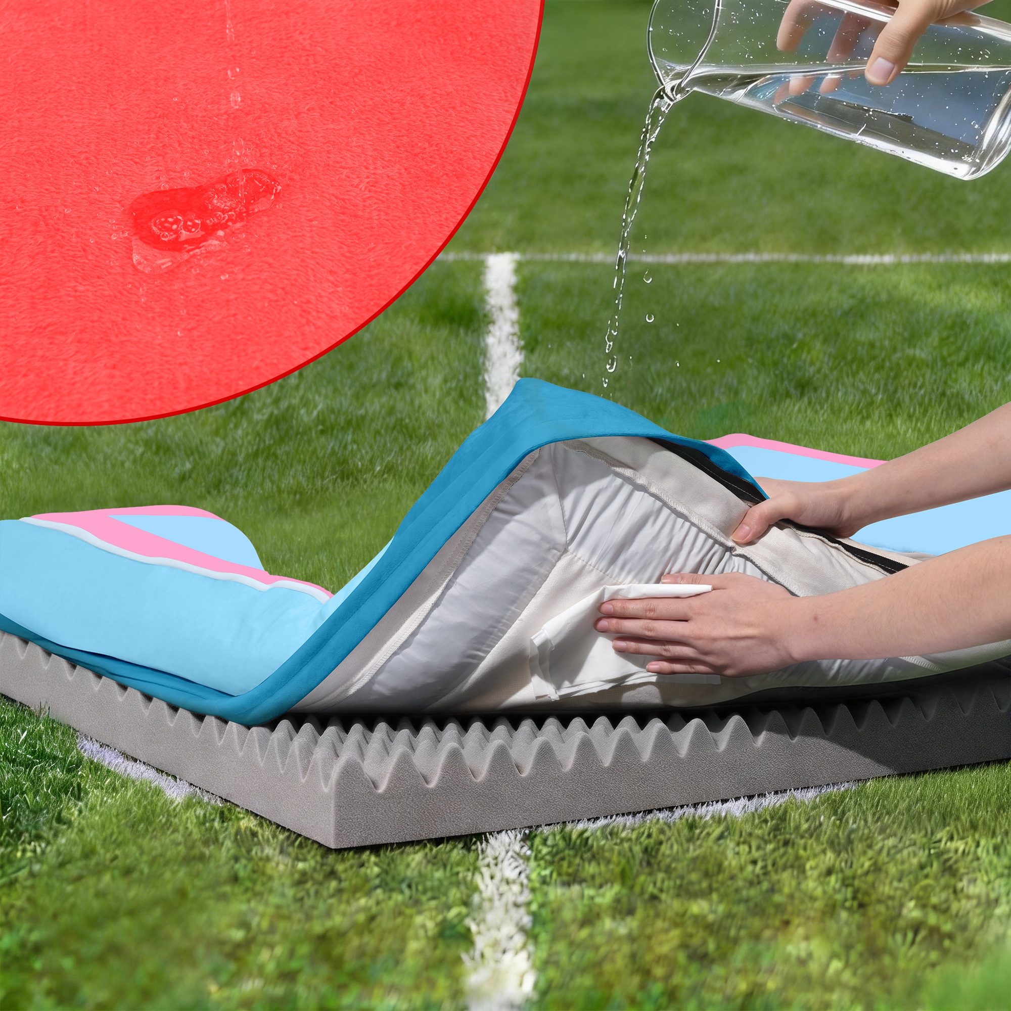 Atlanta - World Cup Host City Theme Orthopedic Dog Bed for Large Dogs – Waterproof Egg Crate Foam Pet Bed with Bolsters, Washable Cover & Non-Slip Bottom