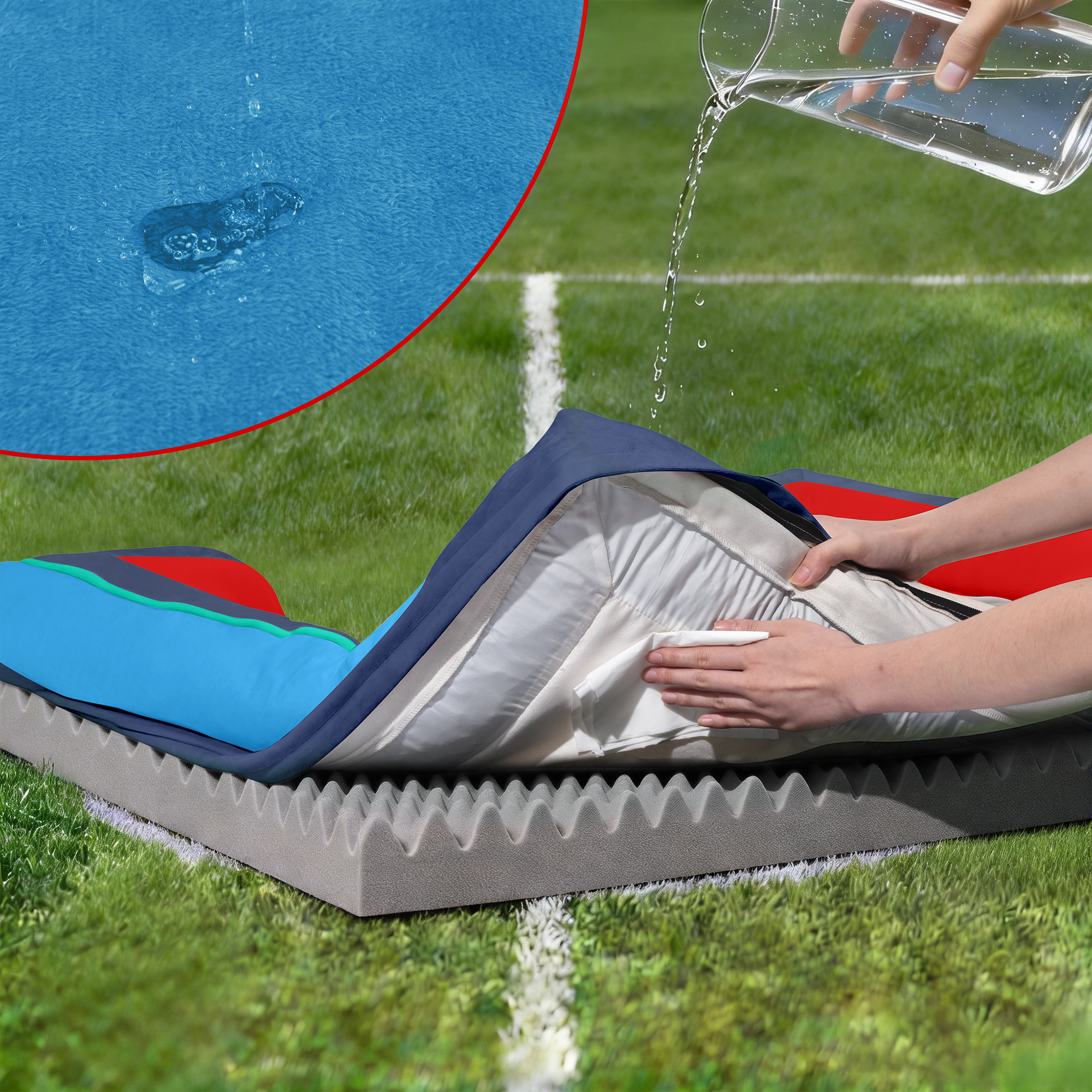 Philadelphia - World Cup Host City Theme Orthopedic Dog Bed for Large Dogs – Waterproof Egg Crate Foam Pet Bed with Bolsters, Washable Cover & Non-Slip Bottom