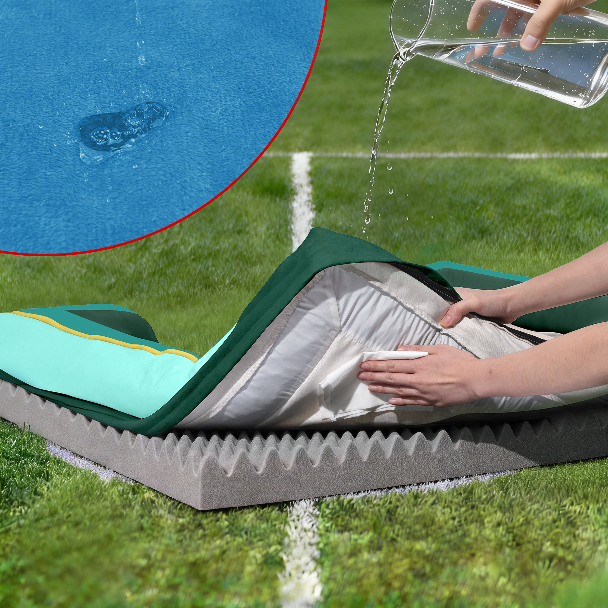 Seattle - World Cup Host City Theme Orthopedic Dog Bed for Large Dogs – Waterproof Egg Crate Foam Pet Bed with Bolsters, Washable Cover & Non-Slip Bottom