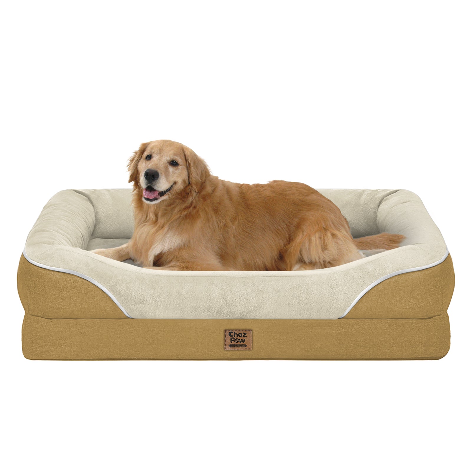 Orthopedic Large Dog Bed - Removable Orthopedic Foam Dogs Beds with Bolsters Waterproof Large Dog Bed and Non-Slip Bottom Washable Extra Large Dogs Beds Sofa
