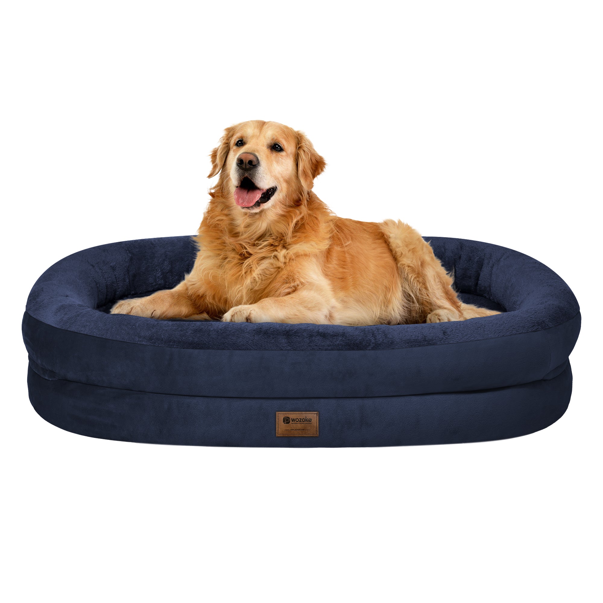 Orthopedic Dog Bed for Large Dogs, Waterproof Dog Bed for Large Size Dogs with Bolsters, Egg Crate Foam Sofa Bed with Washable Removable Cover & Non-Slip Bottom