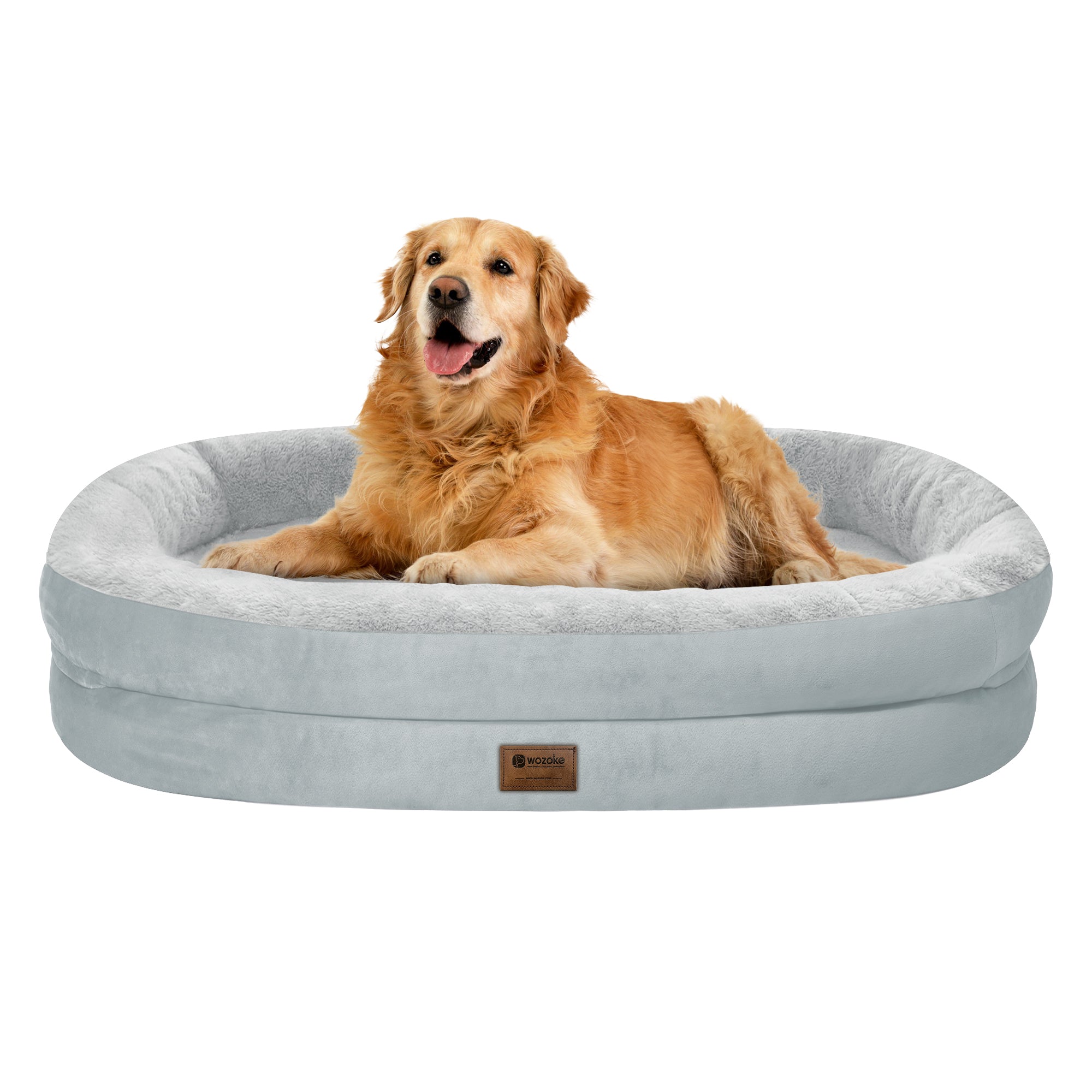 Orthopedic Dog Bed for Large Dogs, Waterproof Dog Bed for Large Size Dogs with Bolsters, Egg Crate Foam Sofa Bed with Washable Removable Cover & Non-Slip Bottom