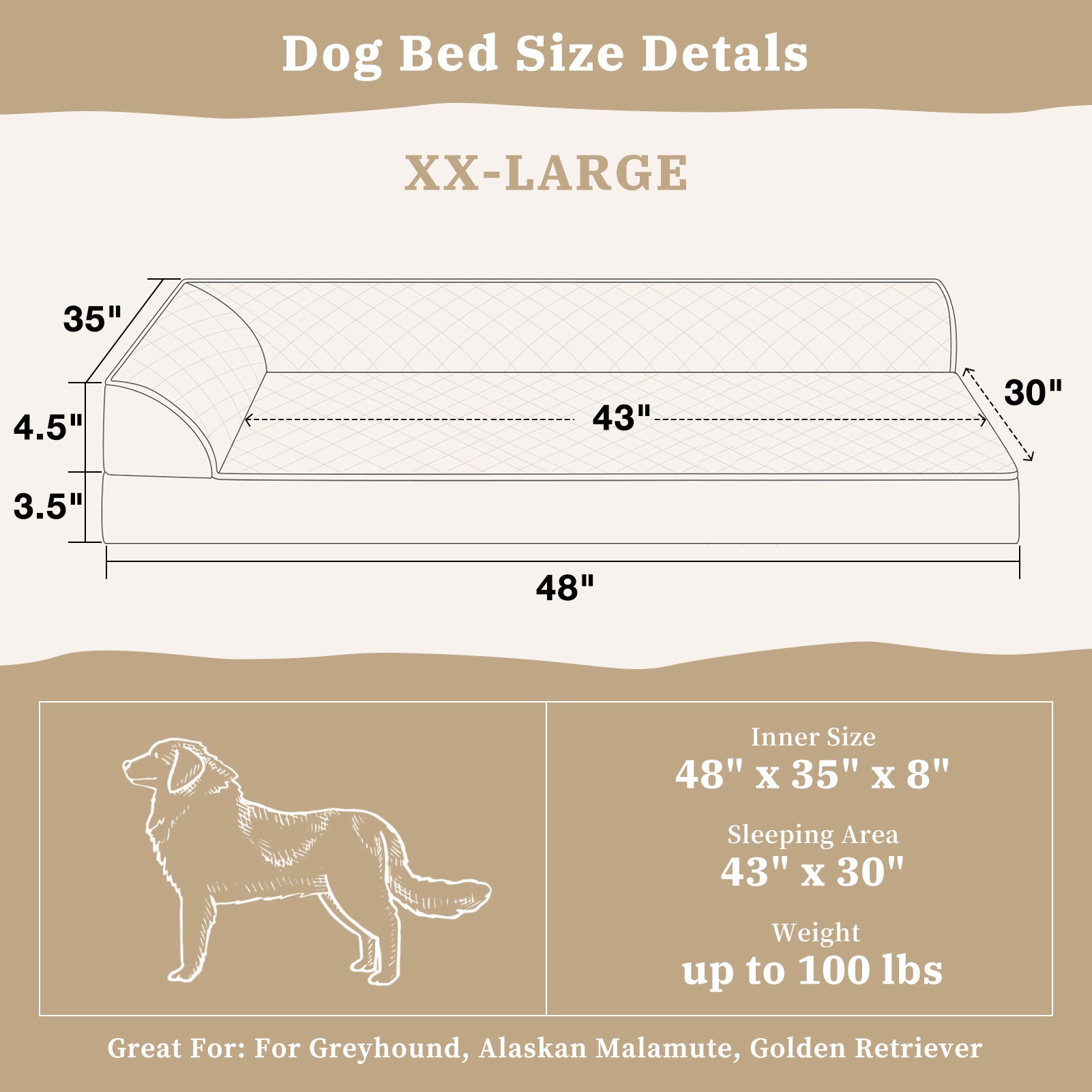 Orthopedic Grey Dog Bed - Medium