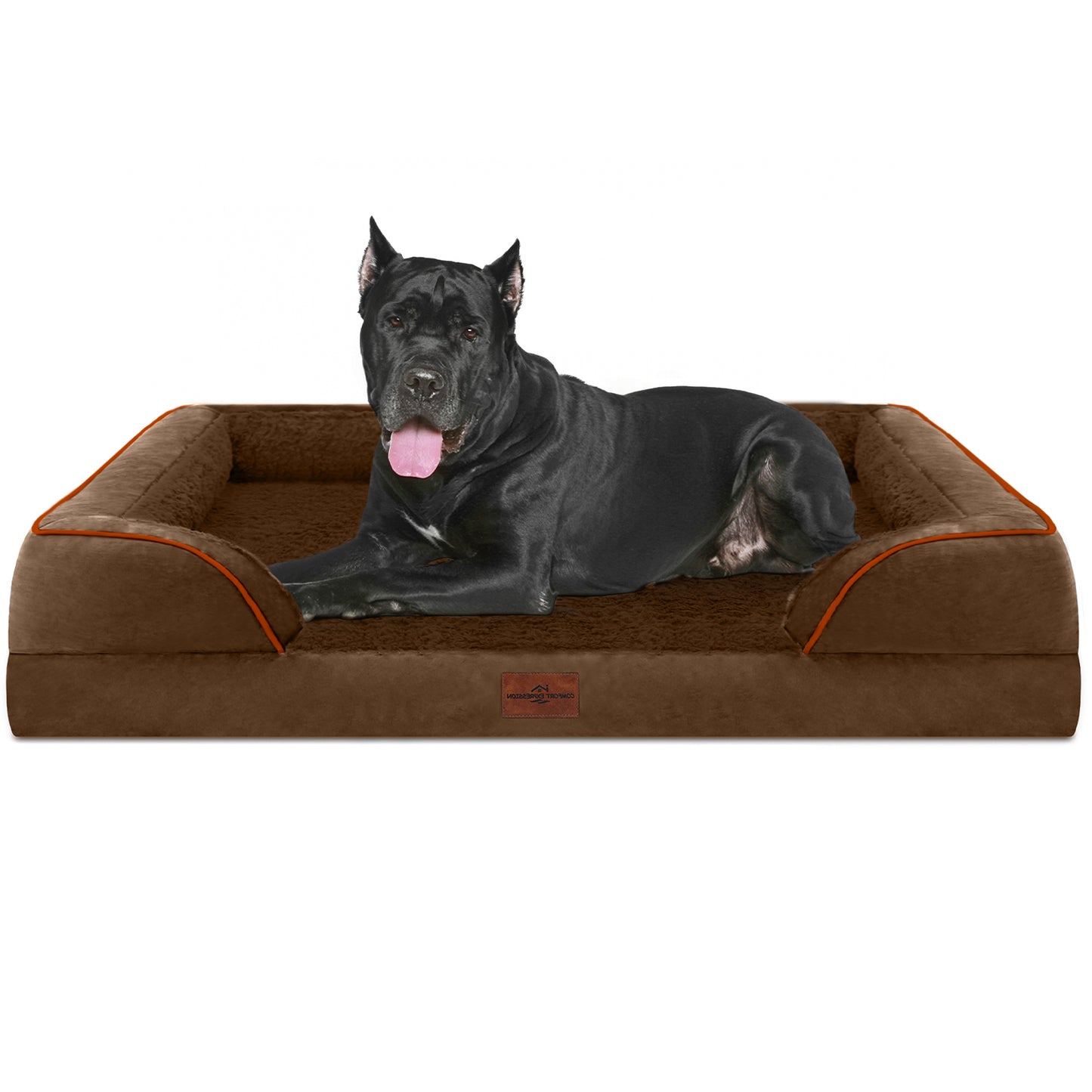 Comfort Expression Waterproof Orthopedic Foam Dog Beds for Extra Large Dogs Durable Dog Sofa Pet Bed Washable Removable Cover with Zipper and Bolster