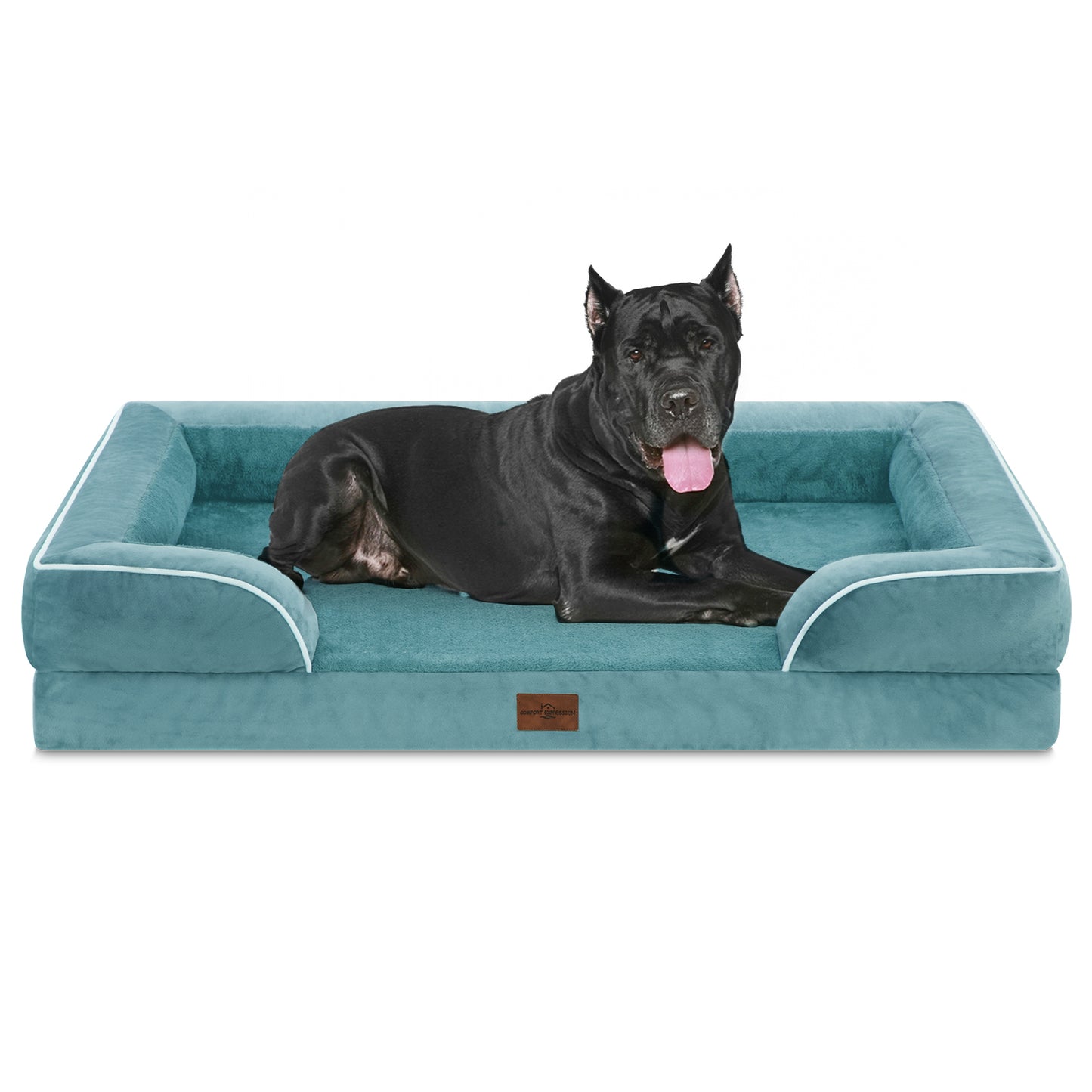 Comfort Expression Waterproof Orthopedic Foam Dog Beds for Extra Large Dogs Durable Dog Sofa Pet Bed Washable Removable Cover with Zipper and Bolster