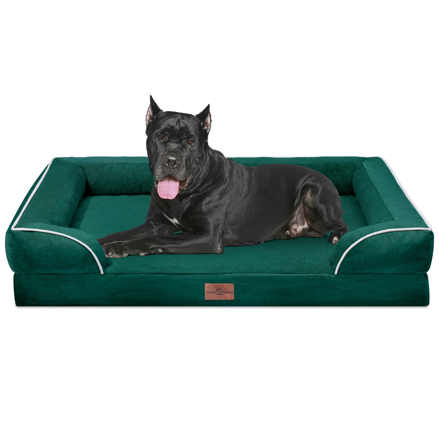 Comfort Expression Waterproof Orthopedic Foam Dog Beds for Extra Large Dogs Durable Dog Sofa Pet Bed Washable Removable Cover with Zipper and Bolster