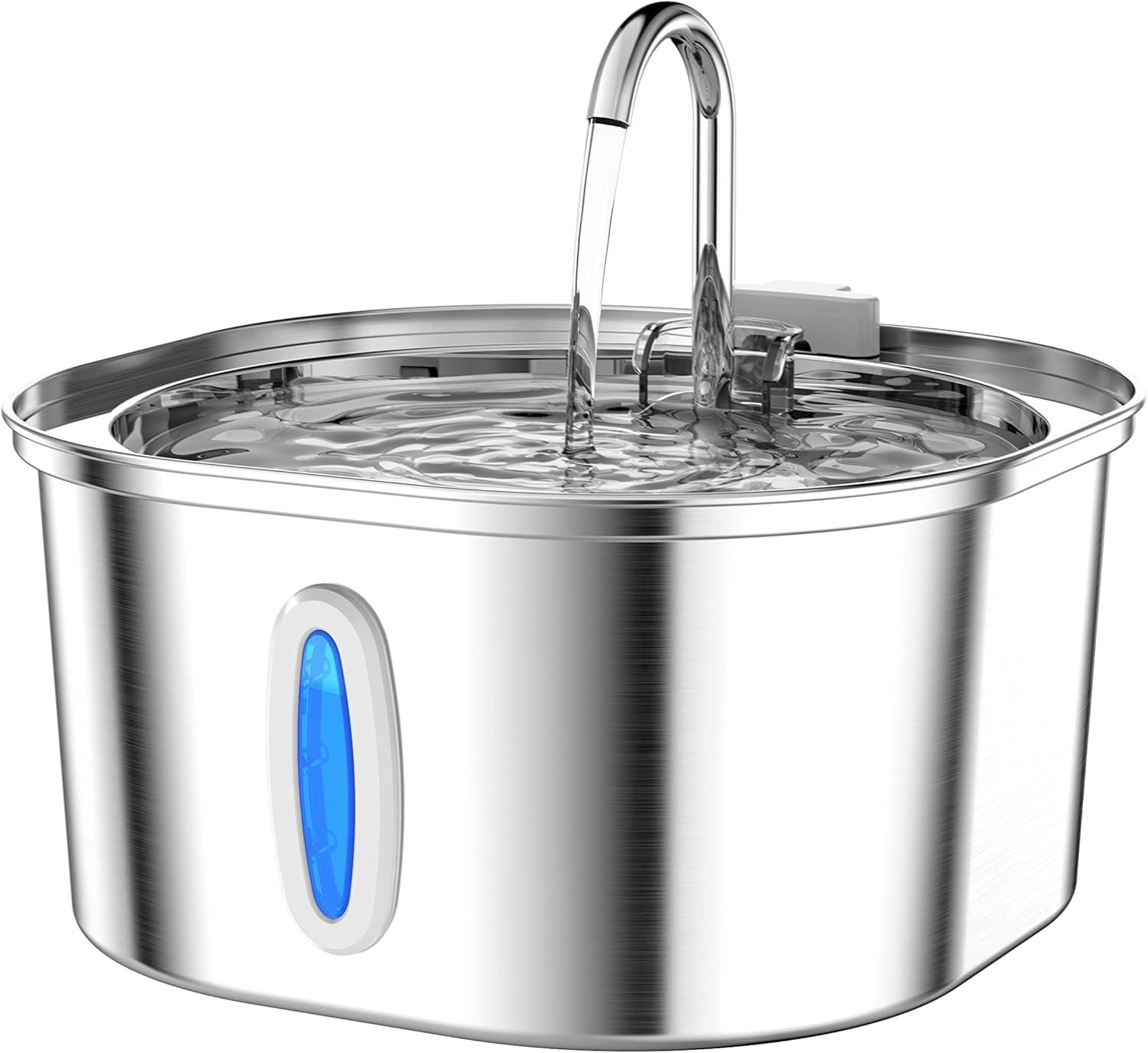 Stainless Steel Cat Water Fountain, 3.2L/108oz Cat Water Dispenser with Quiet Water Pump, Dishwasher Safe Pet Drinking Fountain for Cats