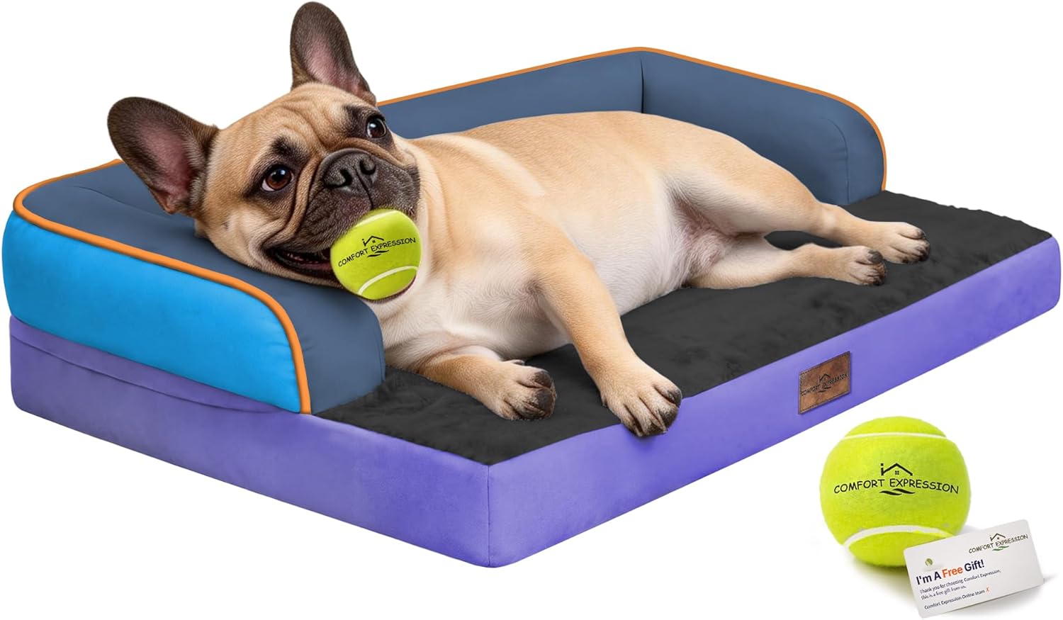 Comfort Expression Memory Foam Dog Bed Large Sized Dogs - Waterproof Orthopedic Dog Beds with Washable Removable Cover Non-Slip Pet Sofa Couch, 36 x 27