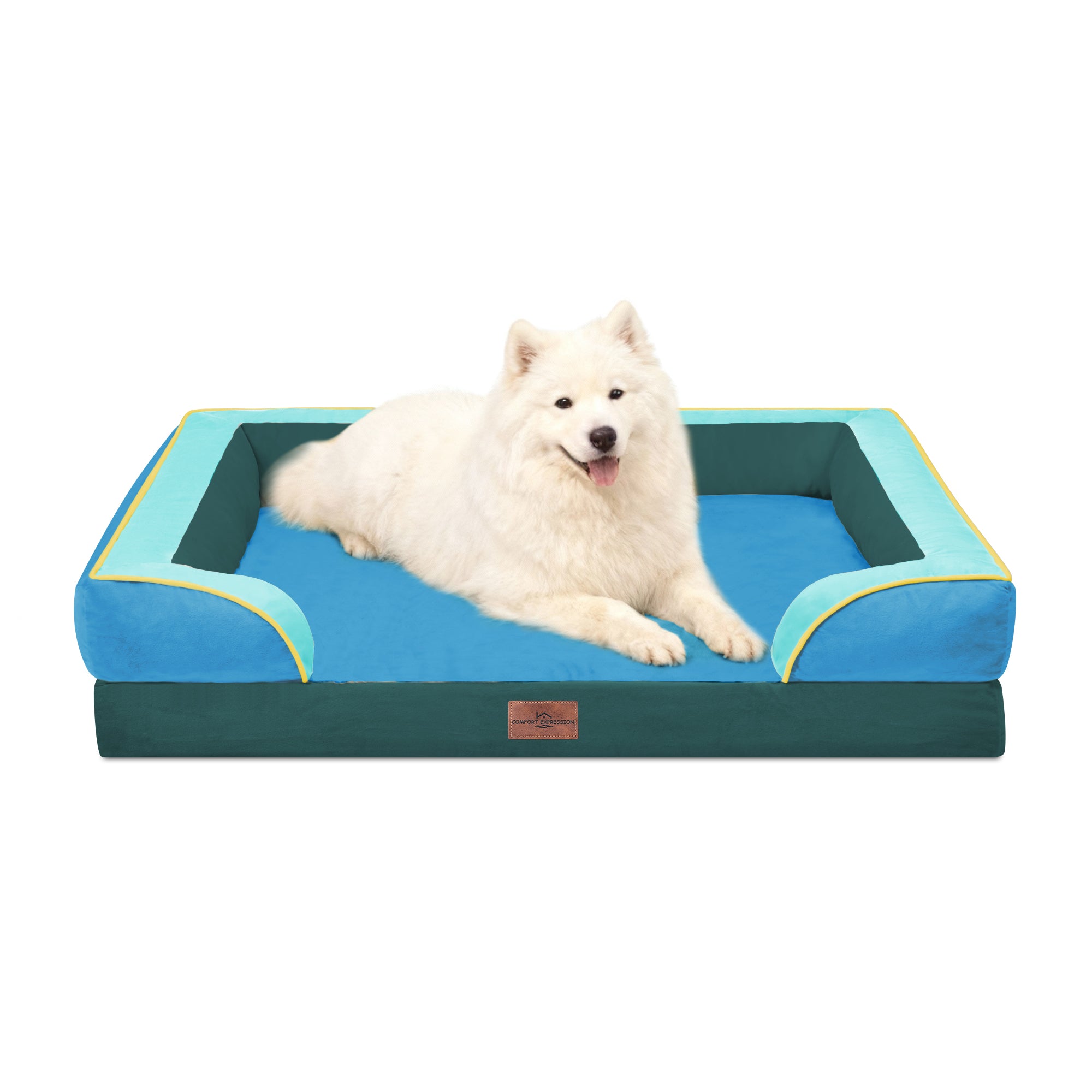 Dallas - World Cup Host City Theme Orthopedic Dog Bed for Large Dogs – Waterproof Egg Crate Foam Pet Bed with Bolsters, Washable Cover & Non-Slip Bottom