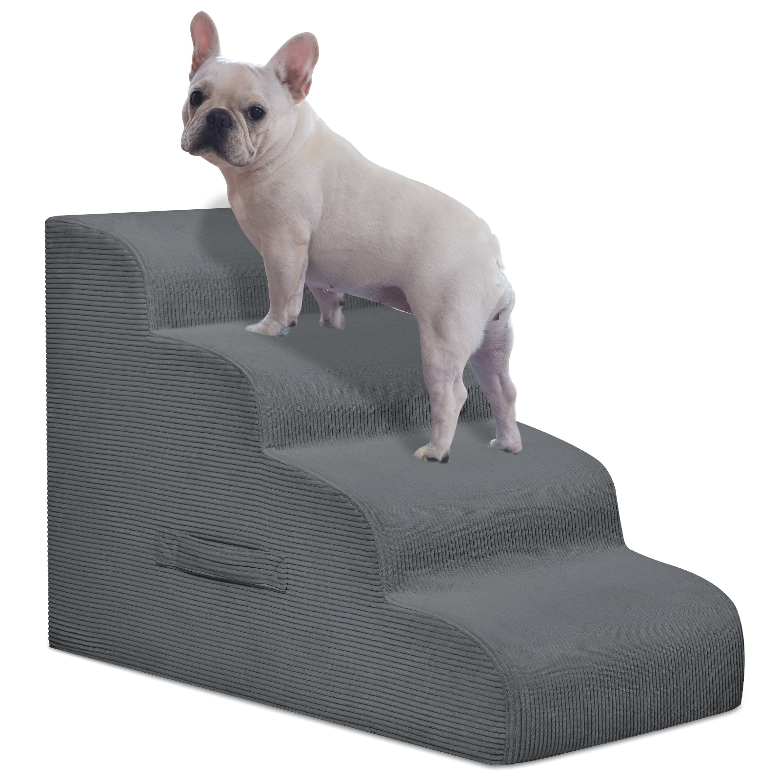 Dog Stairs for Small Dogs and Cats, 20" H 4 Steps Dog Ramp for High Beds, Couch, Sofa, Waterproof Pet Stairs with Removable Washable Cover, Non-Slip Sturdy Pet Steps