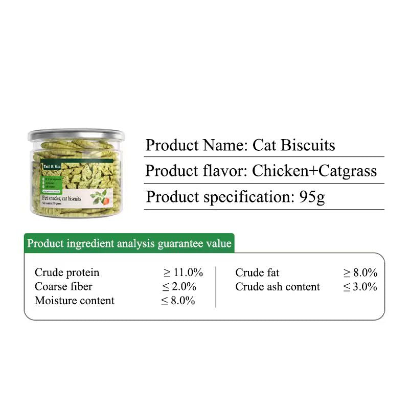 Tail & Kin Small Fish Dental Biscuits – Hairball Relief & Teeth Cleaning Cat Treats