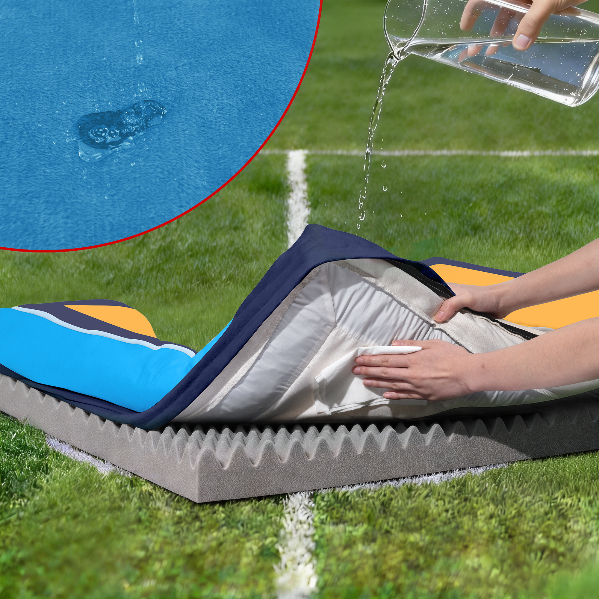 Houston  - World Cup Host City Theme Orthopedic Dog Bed for Large Dogs – Waterproof Egg Crate Foam Pet Bed with Bolsters, Washable Cover & Non-Slip Bottom