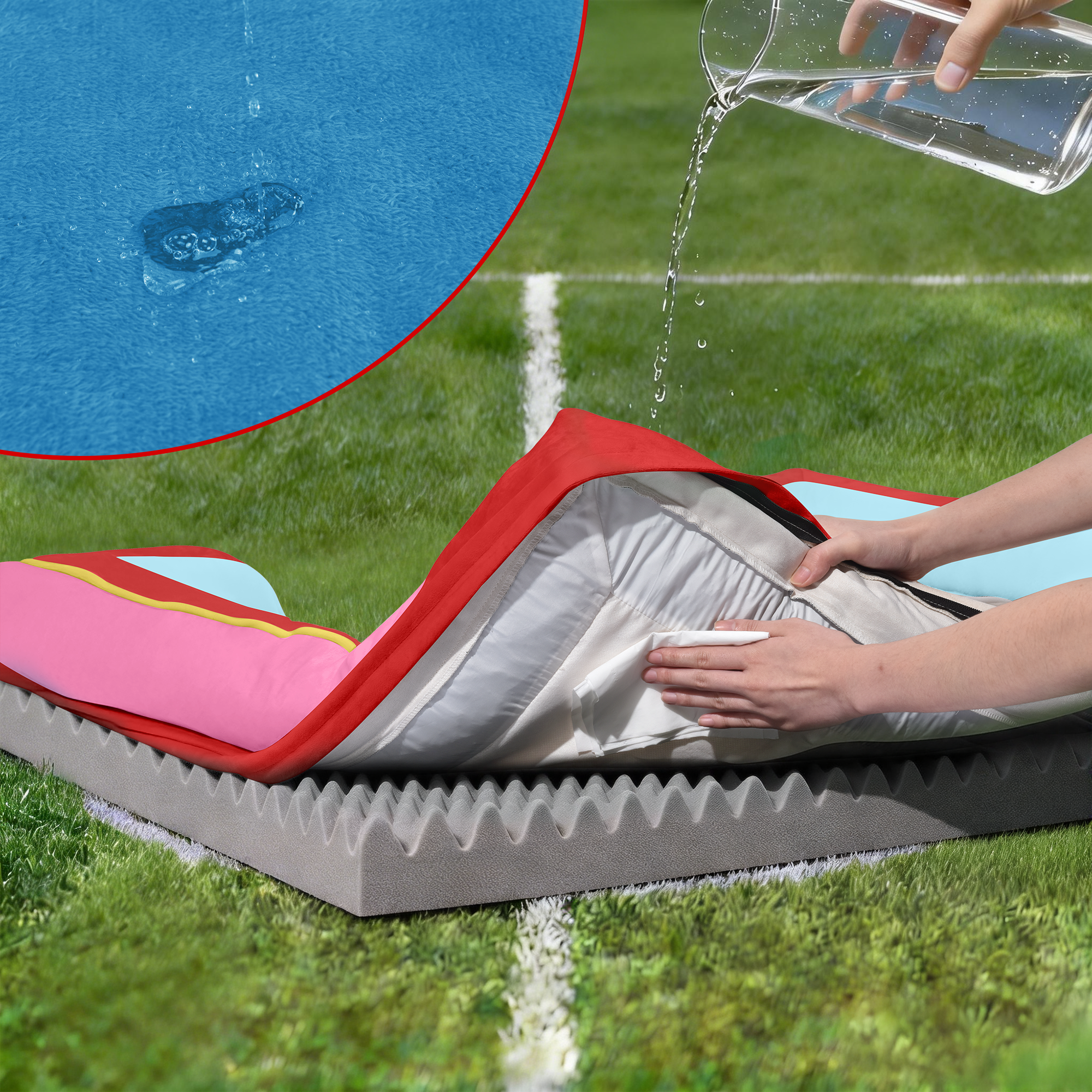 Los Angeles - World Cup Host City Theme Orthopedic Dog Bed for Large Dogs – Waterproof Egg Crate Foam Pet Bed with Bolsters, Washable Cover & Non-Slip Bottom