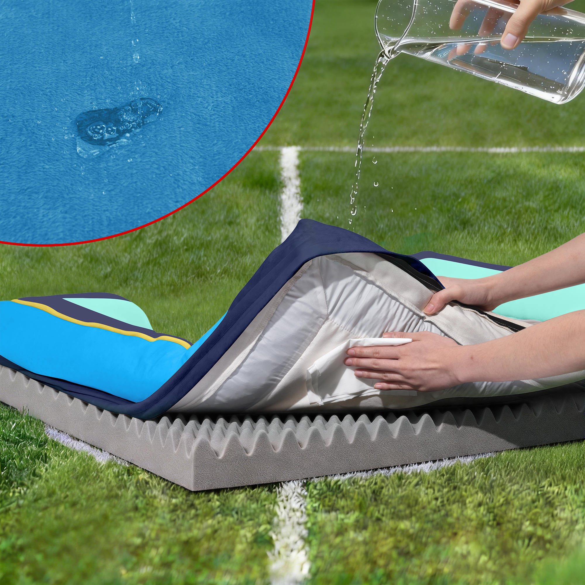 New Jersey  - World Cup Host City Theme Orthopedic Dog Bed for Large Dogs – Waterproof Egg Crate Foam Pet Bed with Bolsters, Washable Cover & Non-Slip Bottom