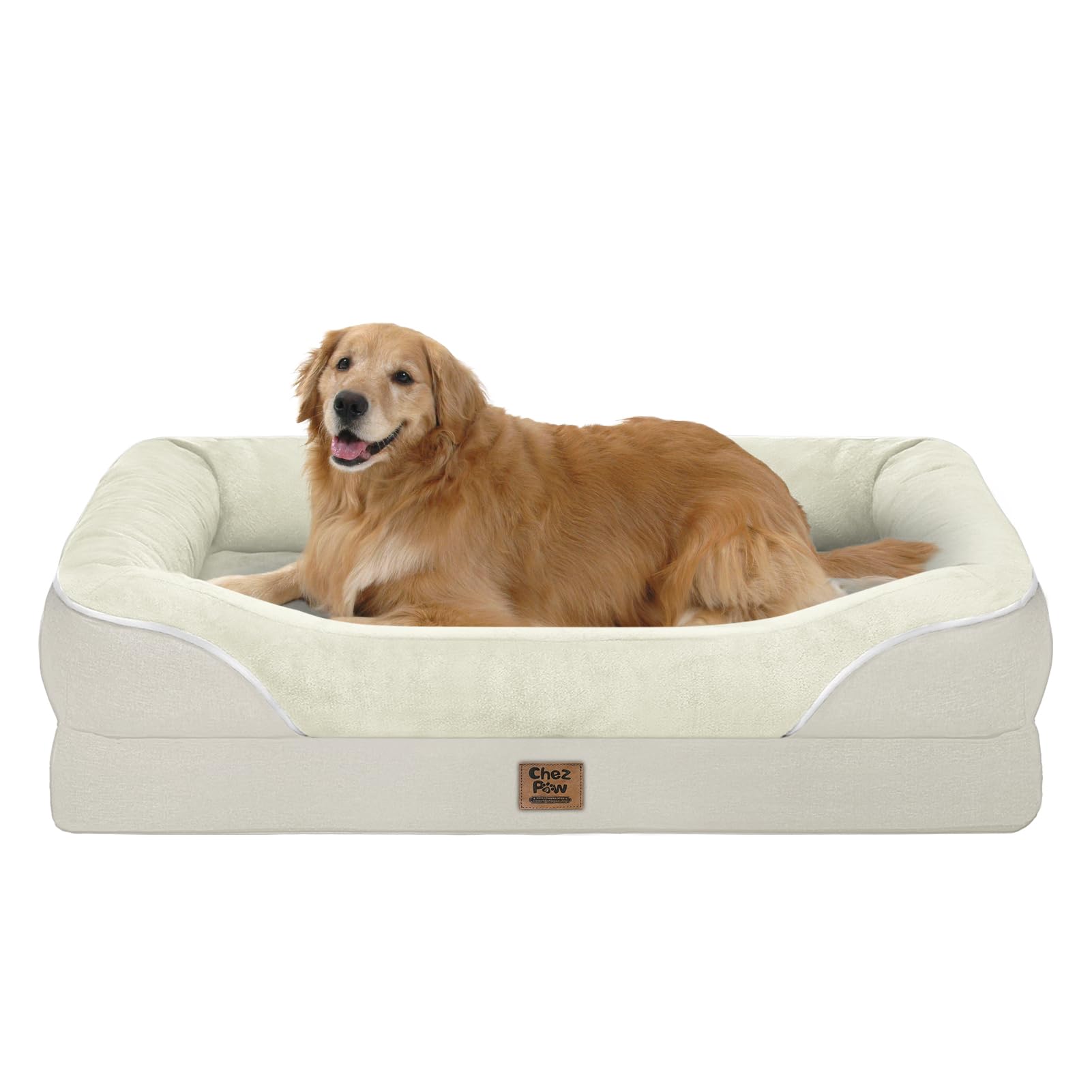 Orthopedic Large Dog Bed - Removable Orthopedic Foam Dogs Beds with Bolsters Waterproof Large Dog Bed and Non-Slip Bottom Washable Extra Large Dogs Beds Sofa