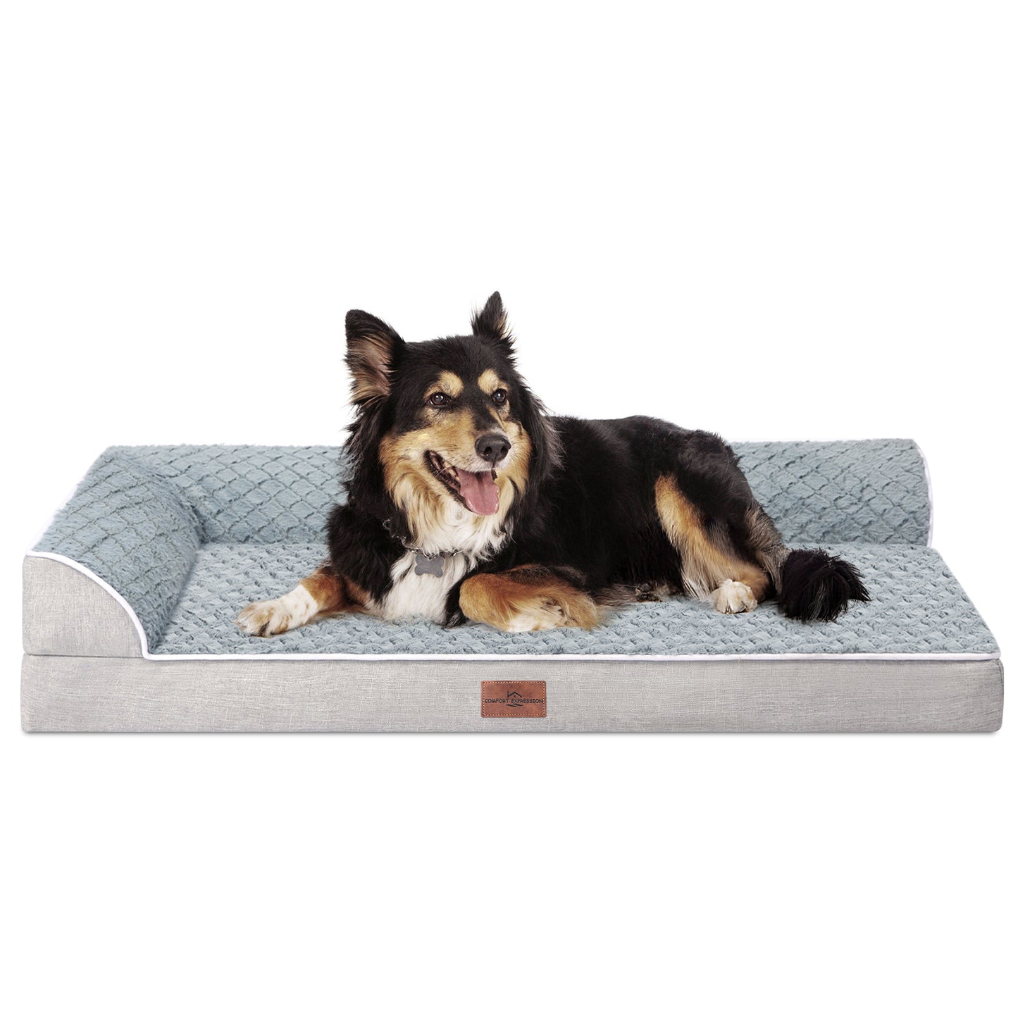 Comfort Expression Dog Bed Medium Size Dog, Orthopedic Dog Bed for Medium Dogs, Waterproof Dog Bed with Removable Washable Cover & Non-Skid Bottom(Medium,Grey)