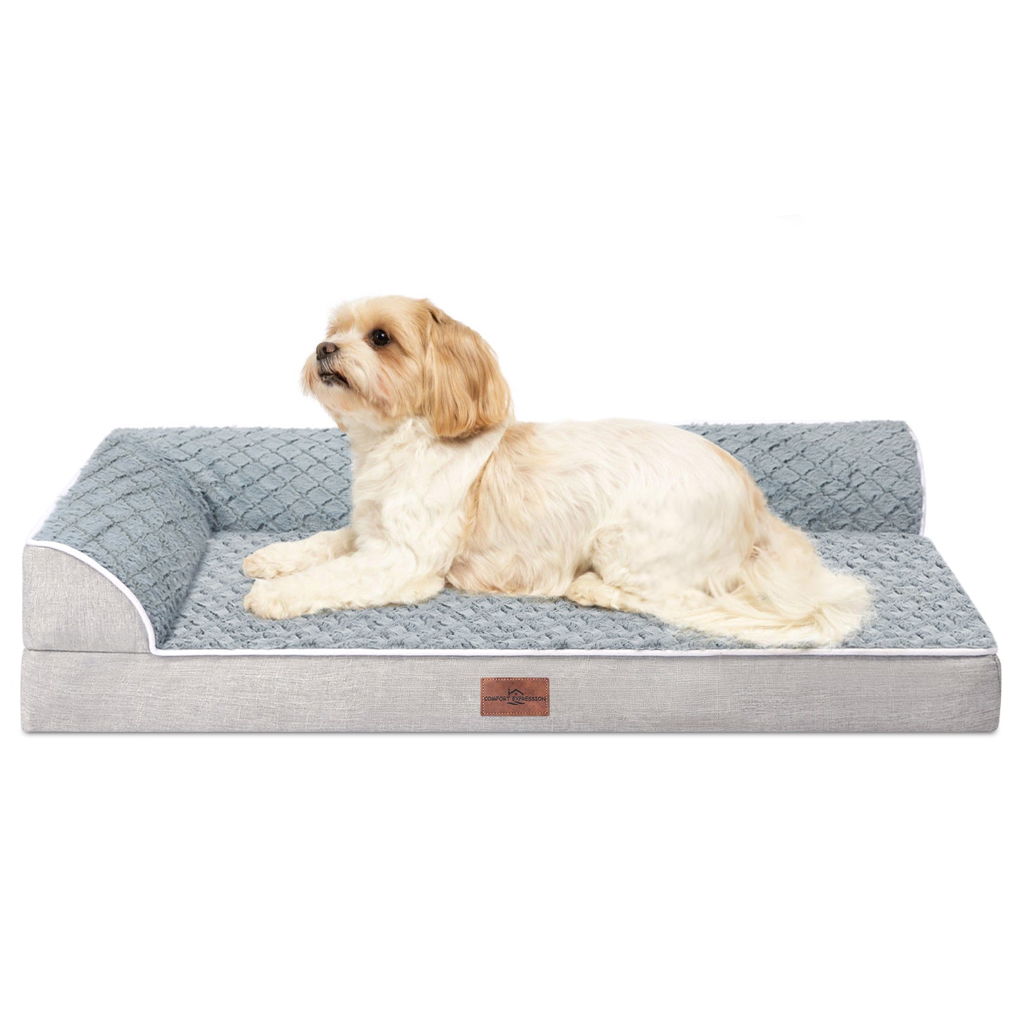 Comfort Expression Dog Bed Medium Size Dog, Orthopedic Dog Bed for Medium Dogs, Waterproof Dog Bed with Removable Washable Cover & Non-Skid Bottom(Medium,Grey)