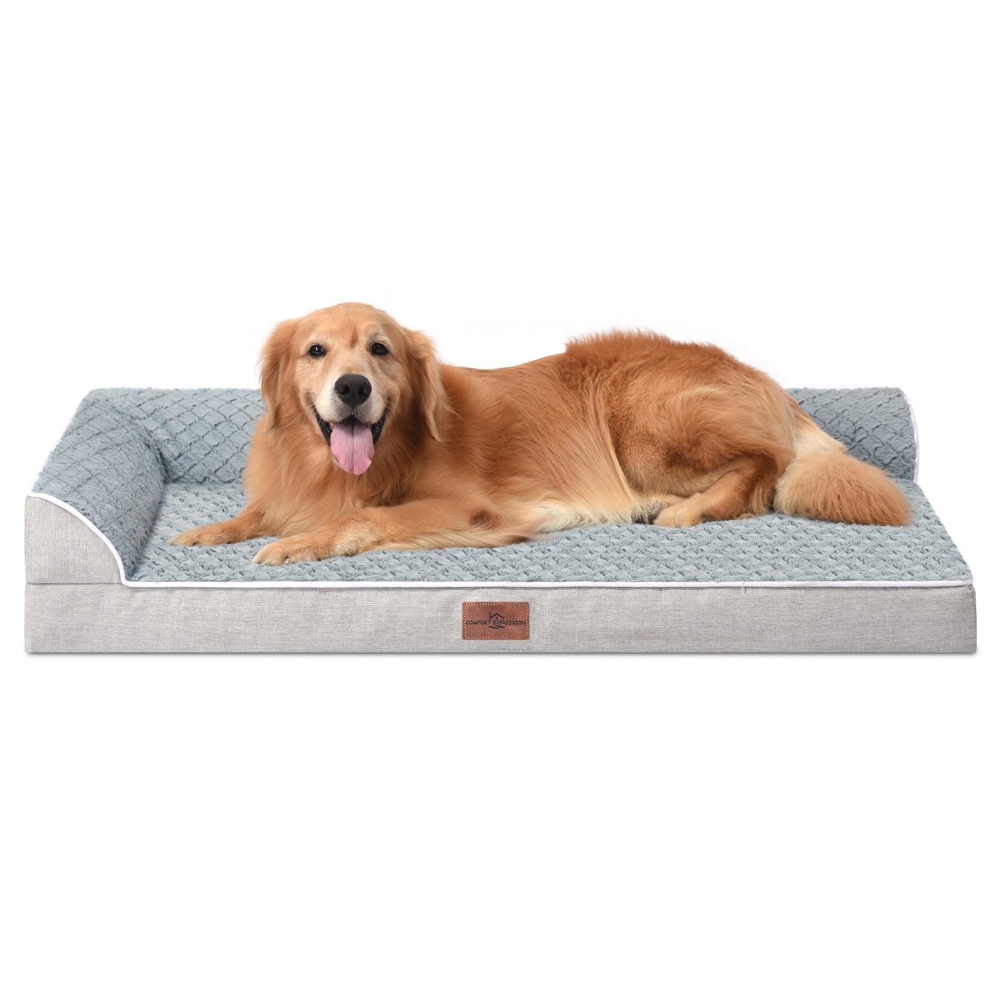 Comfort Expression Dog Bed Medium Size Dog, Orthopedic Dog Bed for Medium Dogs, Waterproof Dog Bed with Removable Washable Cover & Non-Skid Bottom(Medium,Grey)