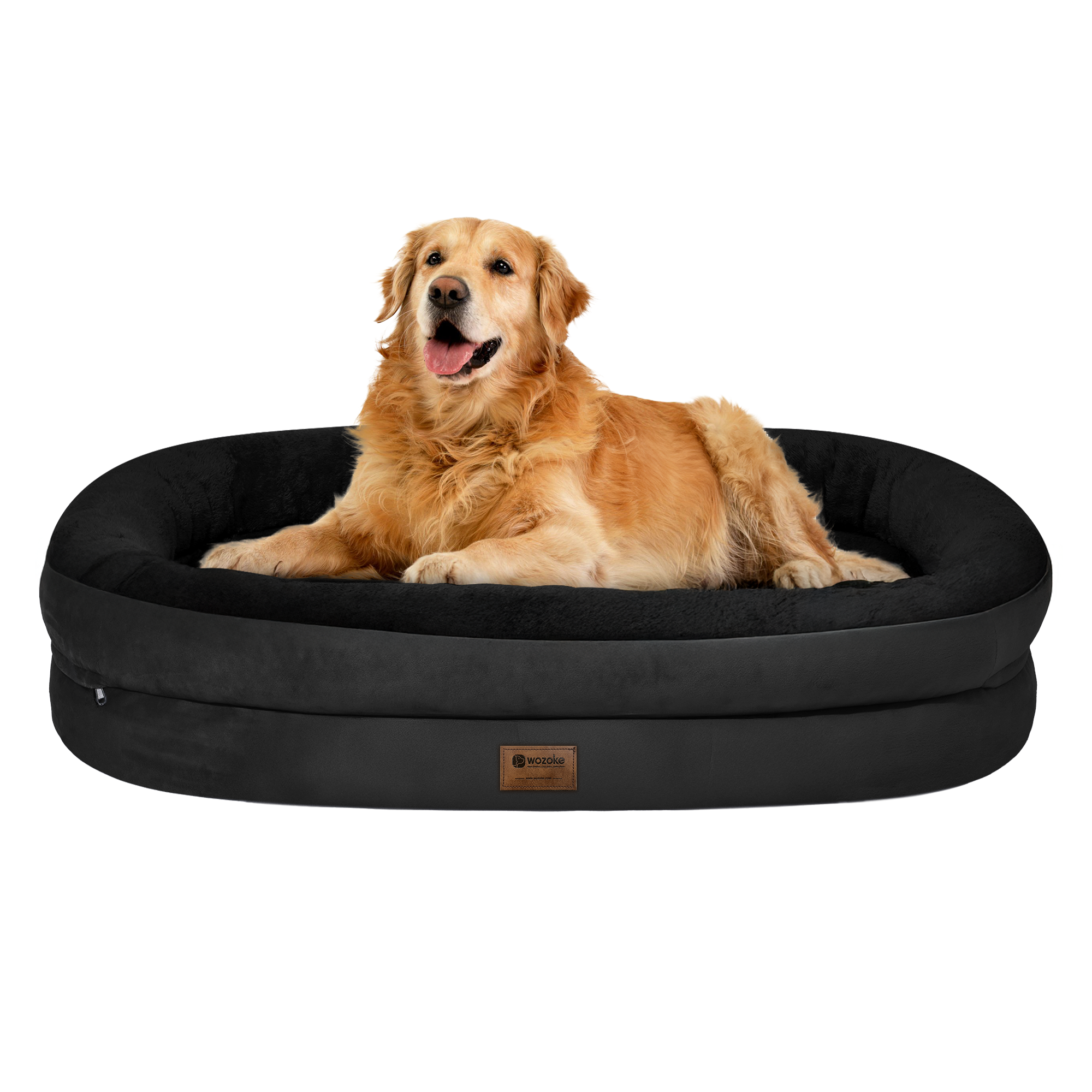Orthopedic Dog Bed for Large Dogs, Waterproof Dog Bed for Large Size Dogs with Bolsters, Egg Crate Foam Sofa Bed with Washable Removable Cover & Non-Slip Bottom