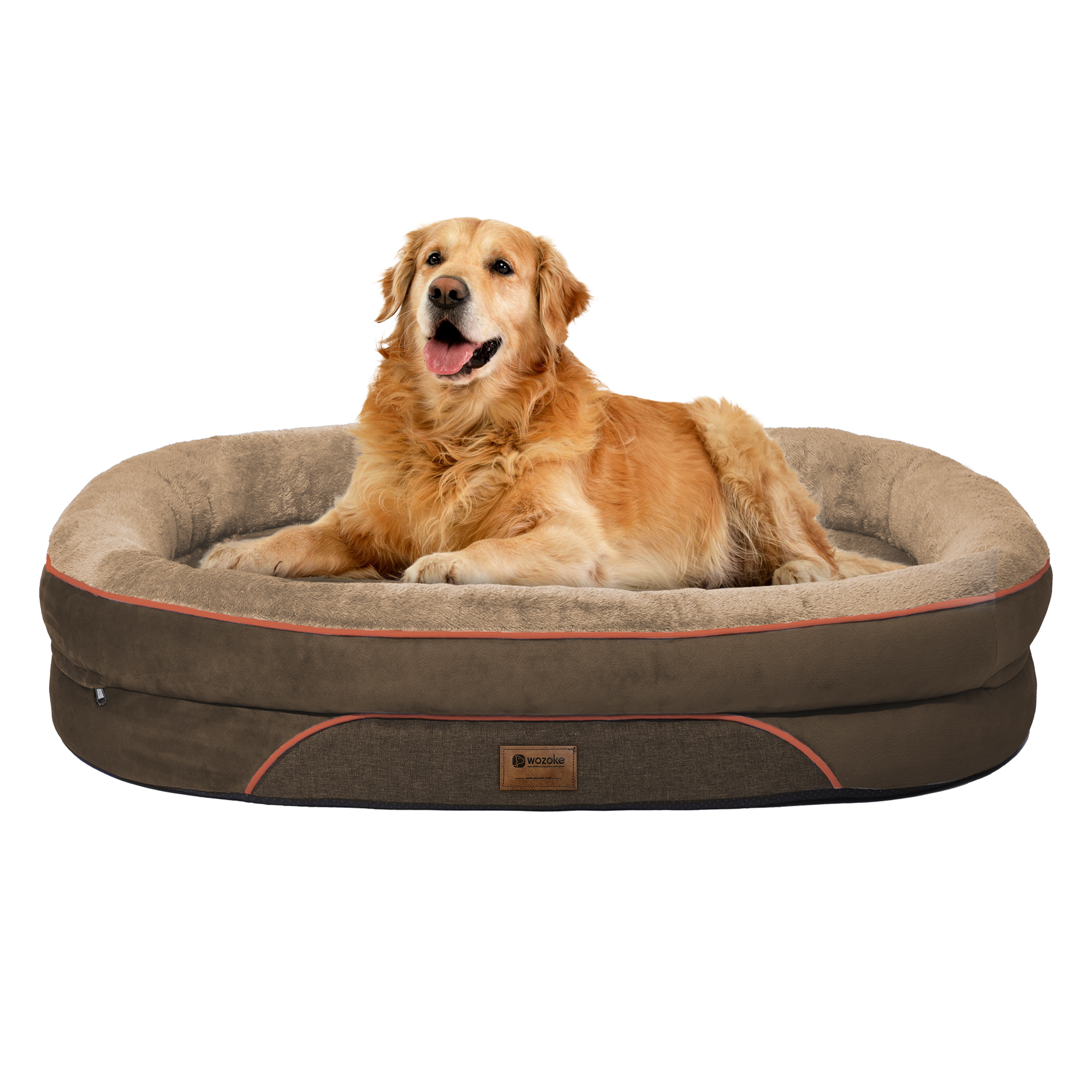 Orthopedic Dog Bed for Large Dogs, Waterproof Dog Bed for Large Size Dogs with Bolsters, Egg Crate Foam Sofa Bed with Washable Removable Cover & Non-Slip Bottom