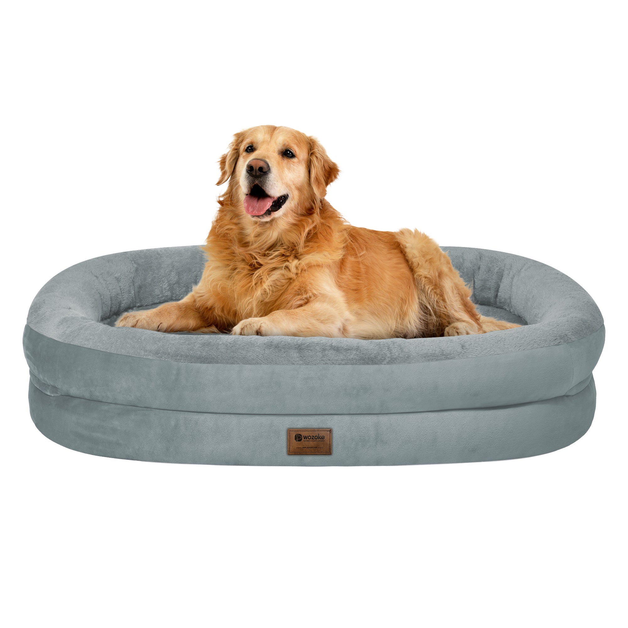 Orthopedic Dog Bed for Large Dogs, Waterproof Dog Bed for Large Size Dogs with Bolsters, Egg Crate Foam Sofa Bed with Washable Removable Cover & Non-Slip Bottom