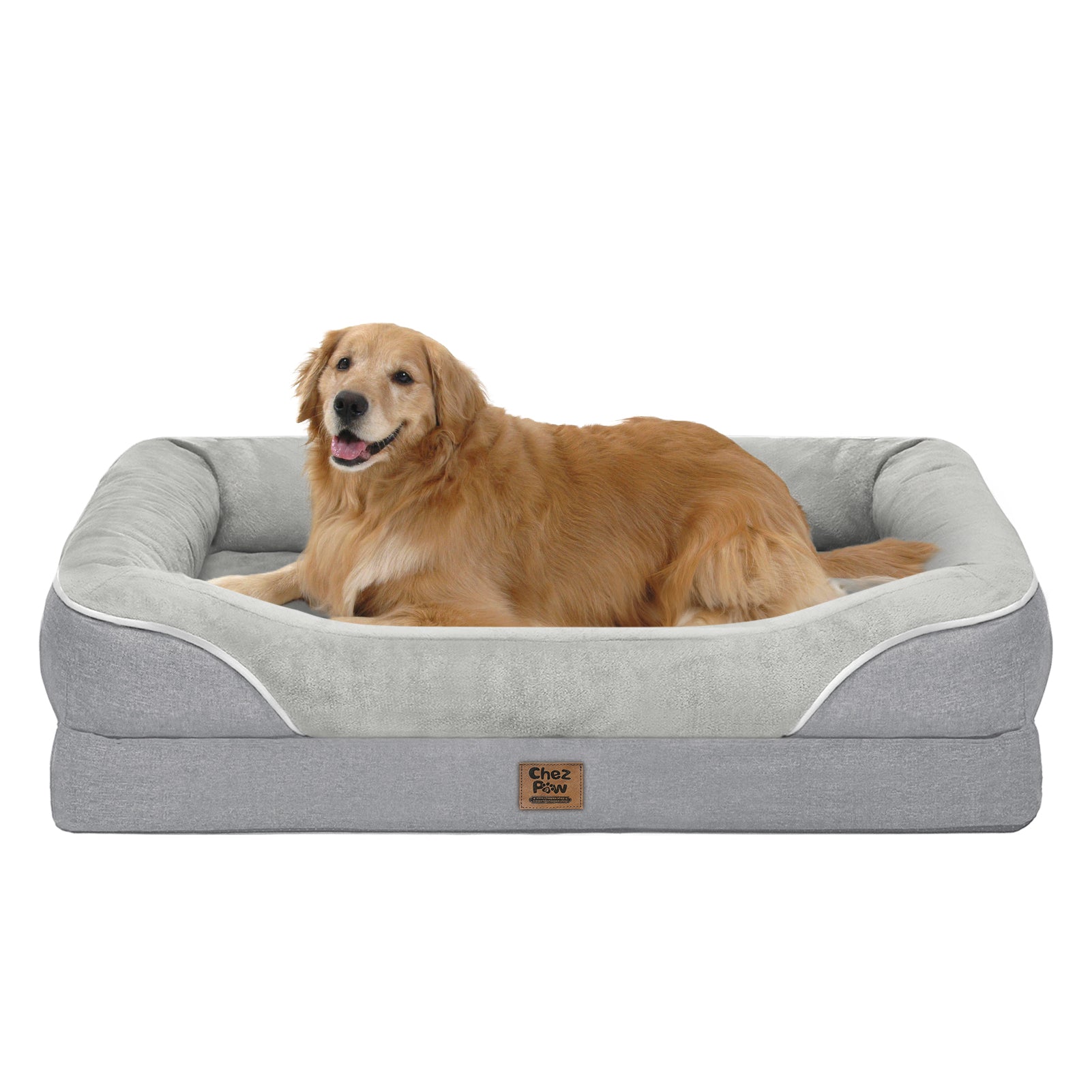 Orthopedic Large Dog Bed - Removable Orthopedic Foam Dogs Beds with Bolsters Waterproof Large Dog Bed and Non-Slip Bottom Washable Extra Large Dogs Beds Sofa