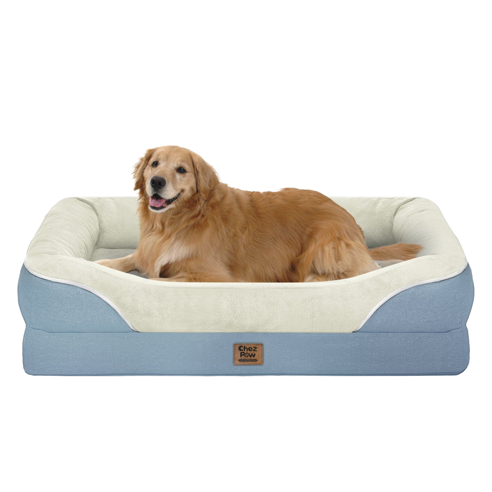 Orthopedic Large Dog Bed - Removable Orthopedic Foam Dogs Beds with Bolsters Waterproof Large Dog Bed and Non-Slip Bottom Washable Extra Large Dogs Beds Sofa