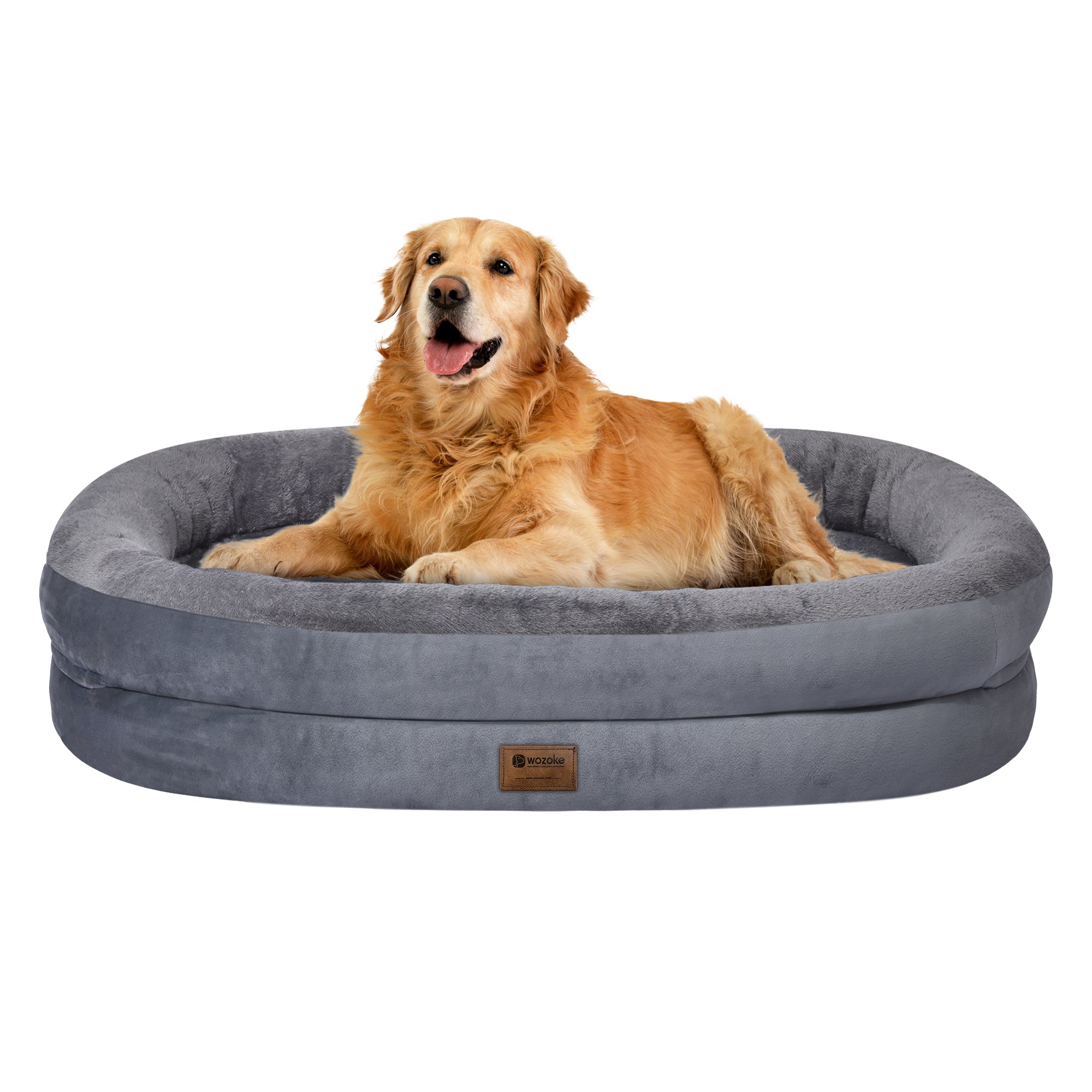 Orthopedic Dog Bed for Large Dogs, Waterproof Dog Bed for Large Size Dogs with Bolsters, Egg Crate Foam Sofa Bed with Washable Removable Cover & Non-Slip Bottom
